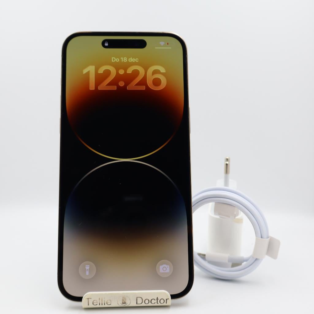 iPhone 14 Pro Max 128GB Goud + 20W snellader, Telecommunicatie, Mobiele telefoons | Apple iPhone, Ophalen, Apple, Zo goed als nieuw