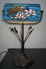 Tiffany bureaulamp / tafellamp met libelle, Ophalen of Verzenden, Nieuw, Glas, Minder dan 50 cm