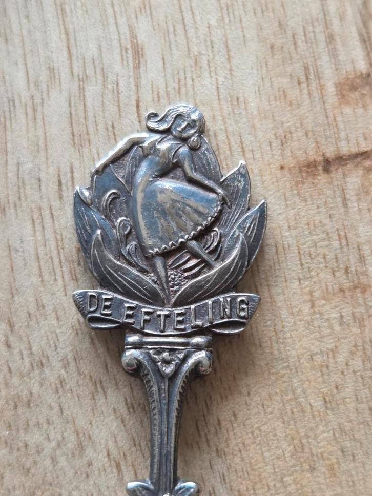 Verzilverd theelepeltje Indische Waterlelie Efteling, Verzamelen, Efteling, Gebruikt, Gebruiksvoorwerp, Ophalen of Verzenden