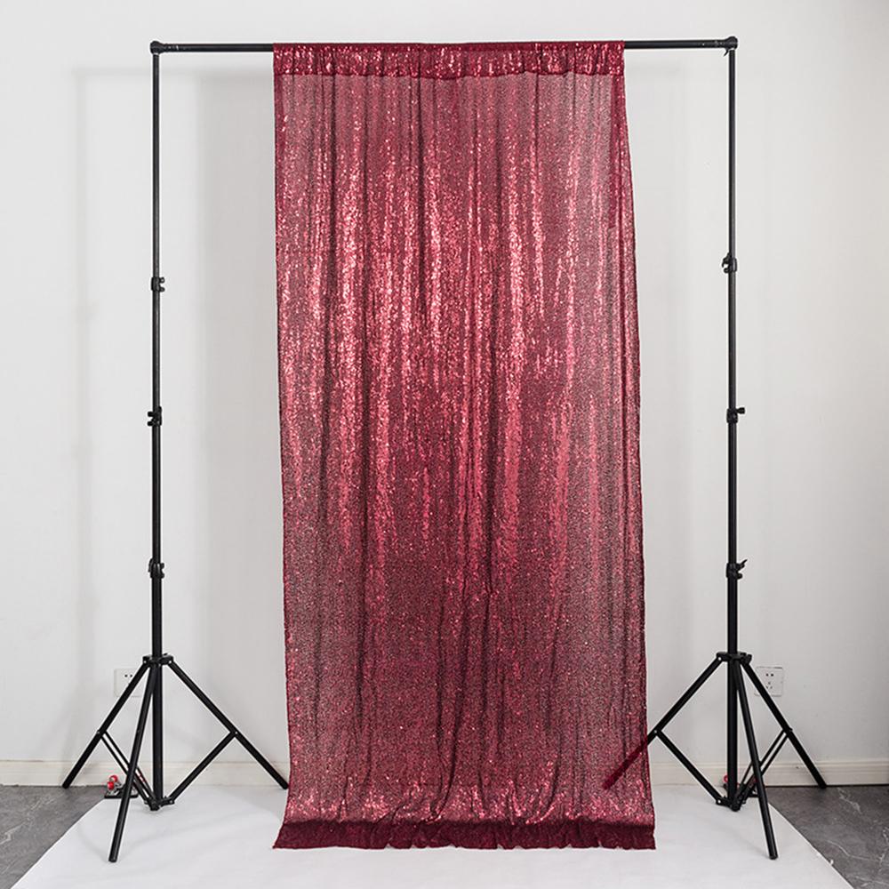 Donker Rood Glitter Gordijn Pailletten Achtergrond Bruiloft, Huis en Inrichting, Stoffering | Gordijnen en Lamellen, Nieuw, 200 cm of meer