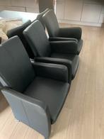 6 rolbare lederen stoelen met eettafel, Huis en Inrichting, Tafels | Eettafels, Gebruikt, 200 cm of meer, Modern, Rechthoekig