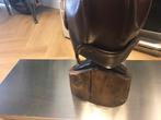 Vintage leren bruine vliegeniers pet,muts, Ophalen of Verzenden, Overige typen