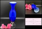 Vintage kobalt blauwe glazen vaas - D3, Ophalen of Verzenden