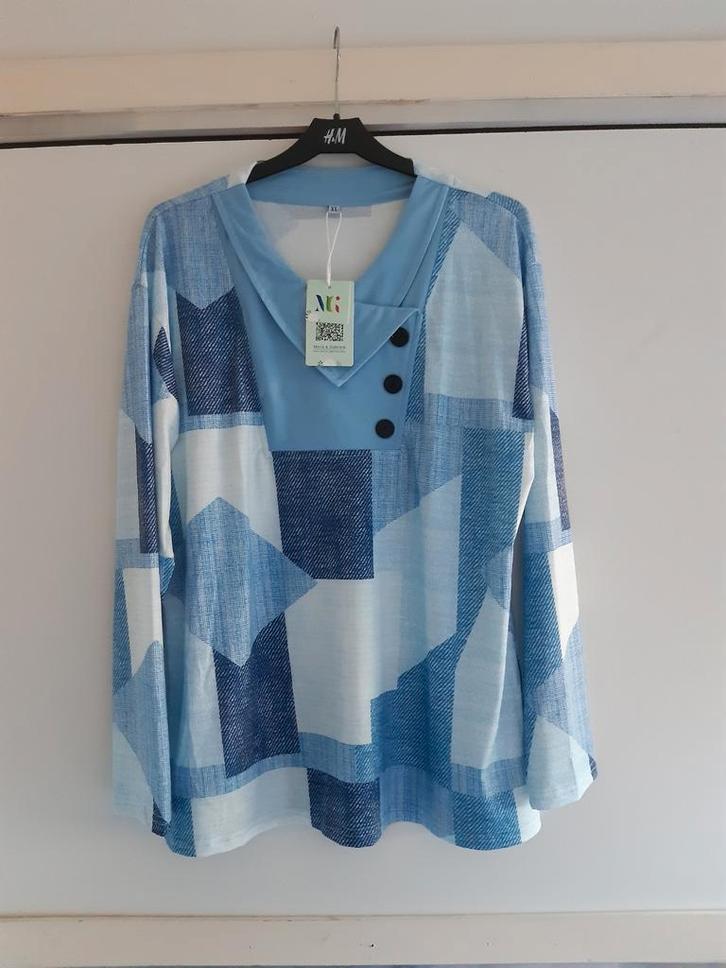 Casual bloese dames Maat XL, Kleding | Dames, Blouses en Tunieken, Nieuw, Maat 46/48 (XL) of groter, Blauw, Ophalen of Verzenden