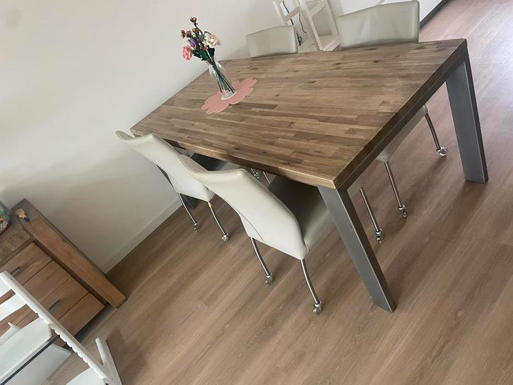 Eetkamertafel met 4 stoelen, Huis en Inrichting, Tafels | Eettafels, Gebruikt, 100 tot 150 cm, 150 tot 200 cm, Vier personen, Rechthoekig