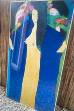 Ingelijst kunstwerk “Three geishas with parrots” Ting 1983, Antiek en Kunst, Ophalen of Verzenden