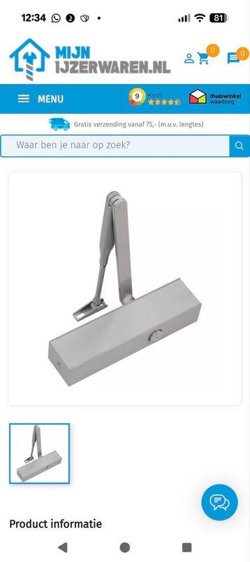 NIEUW! 3 stuks! Dormakaba Deurdranger TS 83 EN 3-6 incl arm beschikbaar voor biedingen