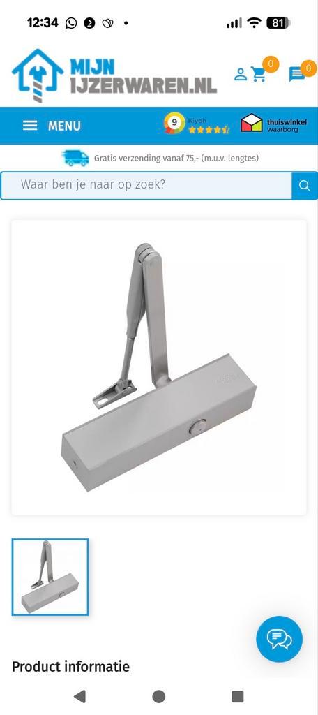 NIEUW! 3 stuks! Dormakaba Deurdranger TS 83 EN 3-6 incl arm, Doe-het-zelf en Verbouw, Deuren en Horren, Nieuw, Binnendeur, Ophalen of Verzenden