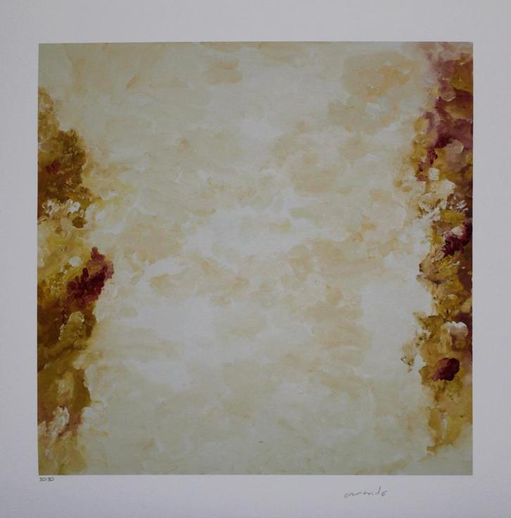 Armando A'dam(1929)Giclee Papier"Beeld wit met Oker" Ges Gen, Antiek en Kunst, Kunst | Litho's en Zeefdrukken, Ophalen of Verzenden