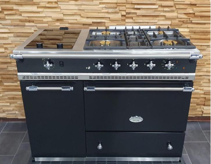 🔥Luxe Lacanche Fornuis 110cm zwart + rvs 2x INDUCTIE 4 pits, Witgoed en Apparatuur, Fornuizen, Zo goed als nieuw, Vrijstaand