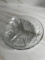 Leuke schaal met 3 vakjes, Ophalen of Verzenden, Zo goed als nieuw, Rond, Glas
