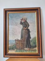 Olieverf vissersvrouw, Antiek en Kunst, Kunst | Schilderijen | Klassiek, Ophalen of Verzenden