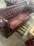 Chesterfield Bank Donkerrood 3-zitsplekken, Ophalen, Gebruikt, 150 tot 200 cm, Chesterfield