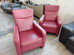 Fauteuil, leer. Mooi en schoon, 2 stuks voor 350=