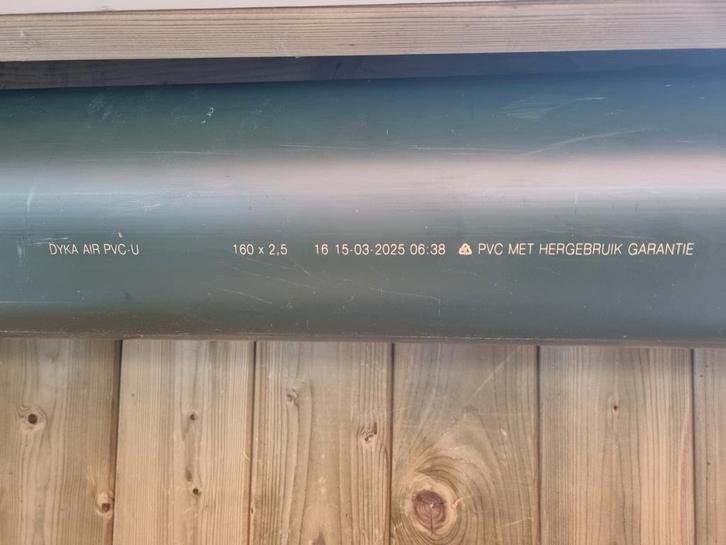 Dyka Air Ventilatiebuis 160mm - Nieuw!, Doe-het-zelf en Verbouw, Buizen en Afvoer, Nieuw, Rechte buis, Pvc, 2 tot 4 meter, 80 mm of meer
