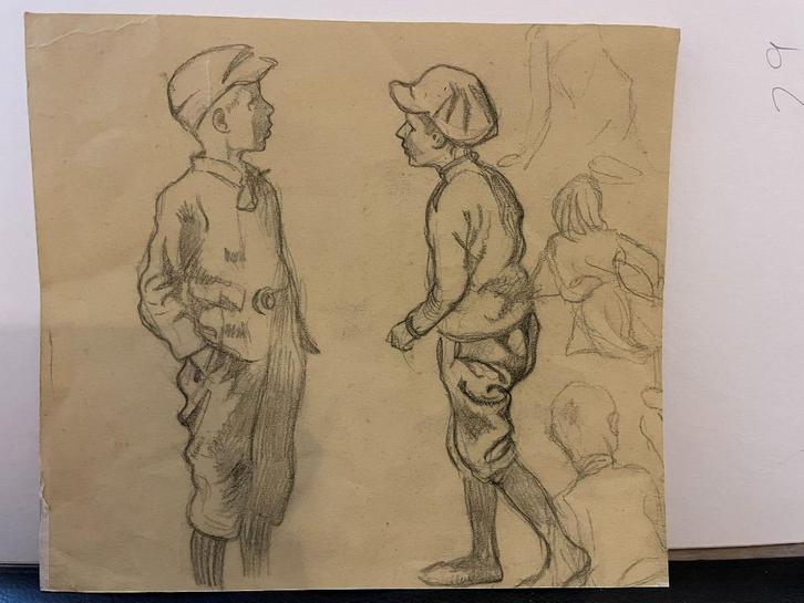 Isings (1884-1979) Ontwerpen voor 'Jaap Holm en z'n Vrinden', Antiek en Kunst, Kunst | Schilderijen | Klassiek, Ophalen of Verzenden