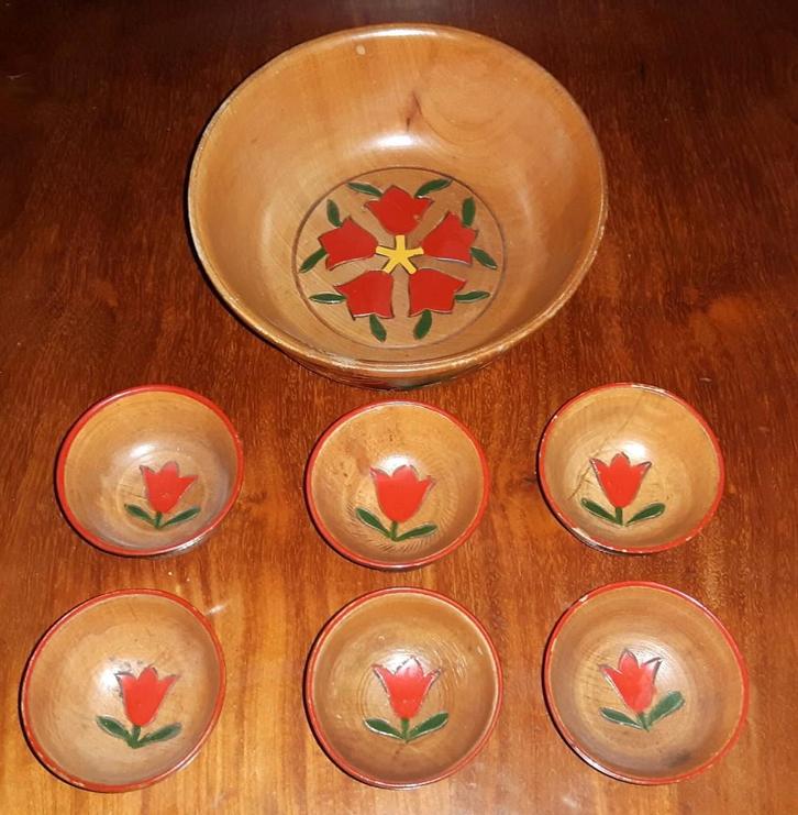 Amsterdamse school pindaset (batik stijl) 1920, Antiek en Kunst, Antiek | Woonaccessoires, Ophalen of Verzenden