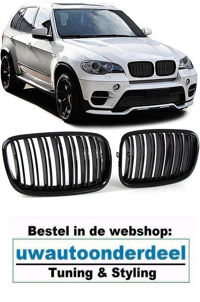 Grill Nieren Glans Zwart Dubbel Spijl Voor Bmw X5 E70 X6 E71, Auto diversen, Tuning en Styling, Ophalen of Verzenden