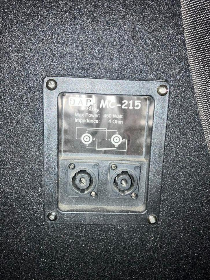 2x DAP MC-215 Speakers - Krachtige Geluidsweergave, Audio, Tv en Foto, Luidsprekers, Gebruikt, Front, Rear of Stereo speakers