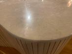 Beige marmeren salontafel japandi organisch met licht hout, Ophalen, 50 tot 100 cm, Nieuw, 50 tot 100 cm