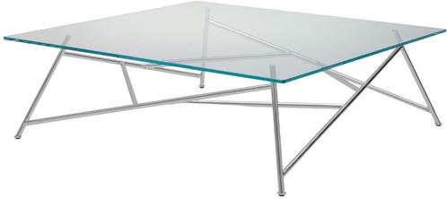 Harvink Mikado design salontafel, glas en metaal, Huis en Inrichting, Tafels | Salontafels, Zo goed als nieuw, Minder dan 50 cm