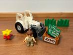 Duplo Dierentuin tractor met verzorgster, Complete set, Duplo, Ophalen of Verzenden, Zo goed als nieuw