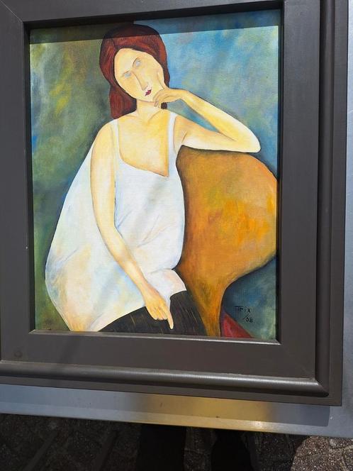 Schilderij dame. DALEN,DRENTHE, Antiek en Kunst, Kunst | Schilderijen | Modern, Ophalen of Verzenden