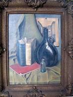 Retro stilleven, olieverf op doek Haagse school 1946, Antiek en Kunst, Kunst | Schilderijen | Klassiek, Ophalen