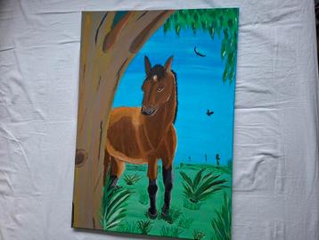 Zelfgemaakt schilderij van een paard beschikbaar voor biedingen
