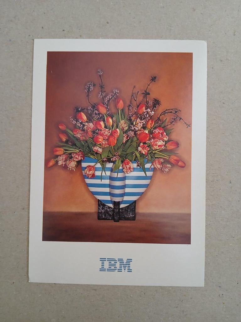 IBM Boomerang Kaart - Bloemen in Vaas, Verzamelen, Ophalen of Verzenden, 1980 tot heden, Ongelopen