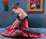 Ballerina in Rust – Origineel olieverfschilderij 80x60 doek, Antiek en Kunst, Kunst | Schilderijen | Klassiek, Ophalen
