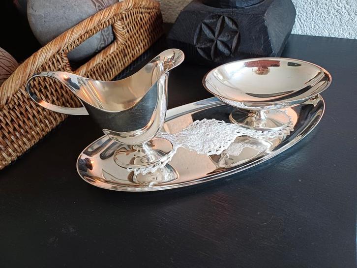 Verzilverd WMF Roomsetje - 3 Delig, Antiek en Kunst, Antiek | Goud en Zilver, Ophalen of Verzenden