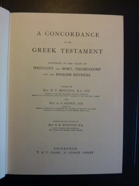 Moulton - A concordance to the Greek Testament, Ophalen of Verzenden, Zo goed als nieuw