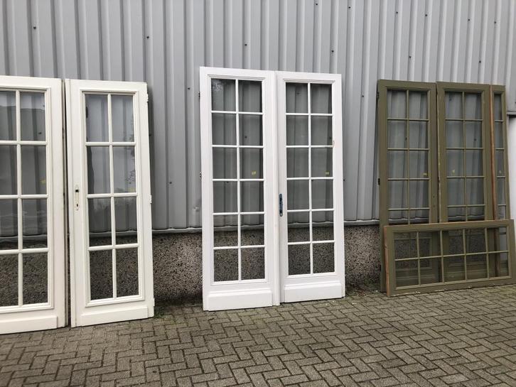 3 antieke sets ensuitedeuren, Doe-het-zelf en Verbouw, Deuren en Horren, Zo goed als nieuw, Binnendeur, Glas, Hout
