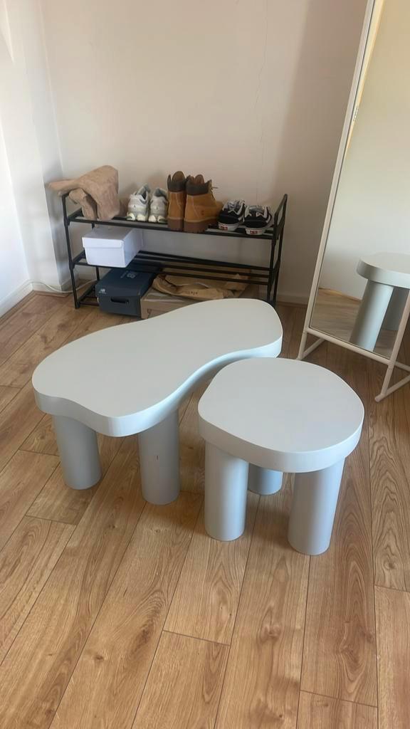Set van 2 tafeltjes XENOS, Huis en Inrichting, Tafels | Salontafels, Minder dan 50 cm, 50 tot 100 cm, Rond, Ophalen