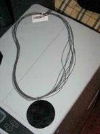 Nieuwe lange ketting van Manouk, zilver/zwart/bruine schijf., Ophalen of Verzenden, Nieuw, Zwart