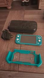 Nintendo Switch Lite Turquoise + Accessoires, Spelcomputers en Games, Spelcomputers | Nintendo Switch, Ophalen, Gebruikt, Zonder controller