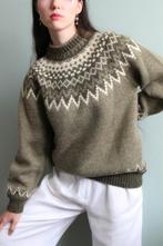 Vintage handgebreide trui IJslands Noors stijl S, Maat 38/40 (M), Ophalen of Verzenden, Zo goed als nieuw, Vintage