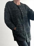 Zara grijs gemêleerd wollige jas met brons mt M, Kleding | Dames, Jassen | Winter, Verzenden, Zo goed als nieuw, Maat 38/40 (M)