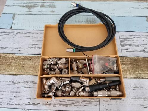 Set RF / Coax connectoren en kabels - BNC, N-type, adapters, Doe-het-zelf en Verbouw, Overige Doe-het-zelf en Verbouw, Zo goed als nieuw