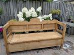 oud grenen klep bank, Tuin en Terras, Tuinbanken, Ophalen, Gebruikt, Hout