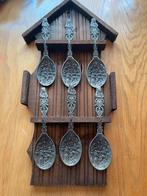 Houten lepel rek. Tinnen lepels., Antiek en Kunst, Antiek | Tin, Ophalen of Verzenden
