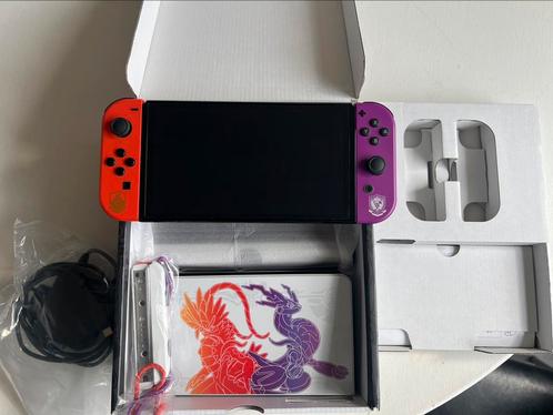 Switch Oled Pokémon Scarlet & Violet Edition, Spelcomputers en Games, Spelcomputers | Nintendo Switch, Zo goed als nieuw, Switch OLED