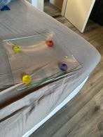 Glazen schaal met gekleurde accenten, Ophalen, Gebruikt, Schaal, Vierkant