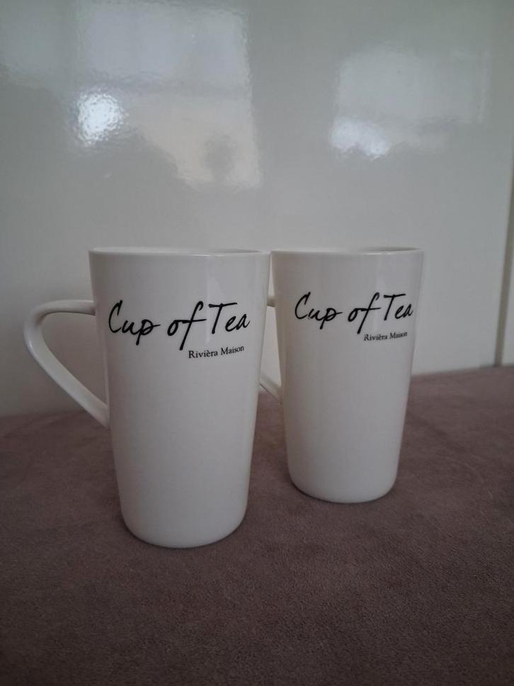 Riviera Maison Mokken - Set van 2, Huis en Inrichting, Keuken | Servies, Zo goed als nieuw, Kop(pen) en/of Schotel(s), Overige stijlen