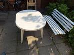 Kunstof tuintafel en bank., Ophalen, Gebruikt, Kunststof, Bank