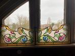 Art nouveau glas in lood / antieke raamhor, Antiek en Kunst, Ophalen