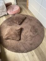 Vloerkleed rond taupekleur, Ophalen, Bruin, Rond, 100 tot 150 cm