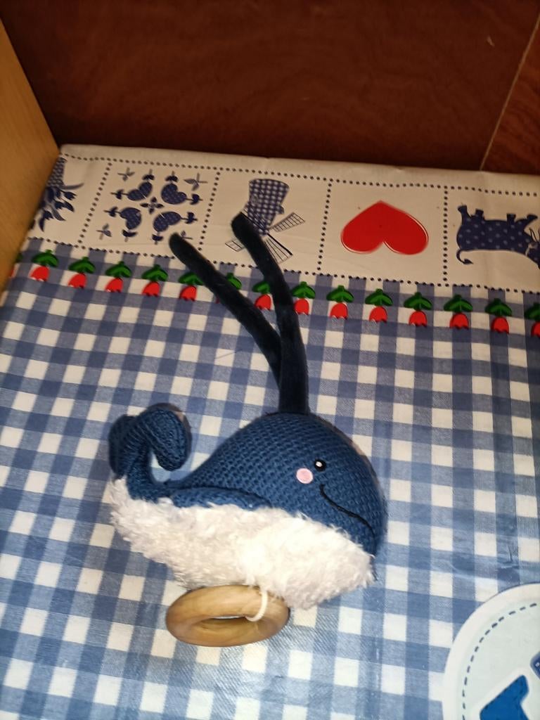 Walvis knuffel met muziekdoosje met liedje 15 cm, Ophalen of Verzenden