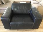Zwart lederen loveseat, Huis en Inrichting, Banken | Bankstellen, Ophalen, 150 tot 200 cm